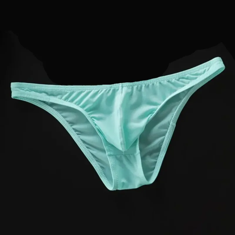 Seluar Dalam Samll Ais Sutera U Convex Baru 2026 Lelaki Seluar Dalam Pinggang Rendah Ultra Nipis Seluar Dalam Slip Bikini Lutsinar Saiz Besar M-XXL