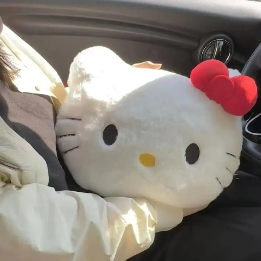 Anime Sanrio Hello Kitty Cute Cartoon Head βελούδινο καναπέ μαξιλαριού Μαξιλάρι αυτοκινήτου Μαξιλάρι για ύπνο Μαξιλάρι για γενέθλια Δώρα για κορίτσι — image 3