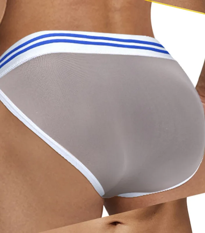 Men's Ice Silk Ultra-Thin Barely-There Mesh Sheer Briefs, Striped V-Shape Elastic Waistband Summer Daily Commute Underwear — image 27