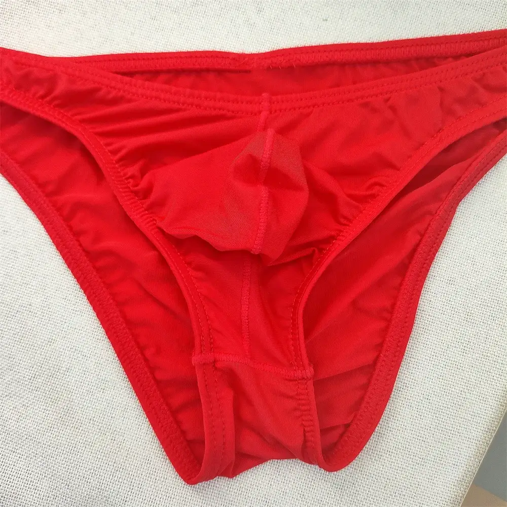 Men's Ultra-low Waist Bugle Pouch Bikini Briefs Sexy Tight Transparent Underwear Male Ice Silk Ultra-thin Underpants Plus Size — image 14