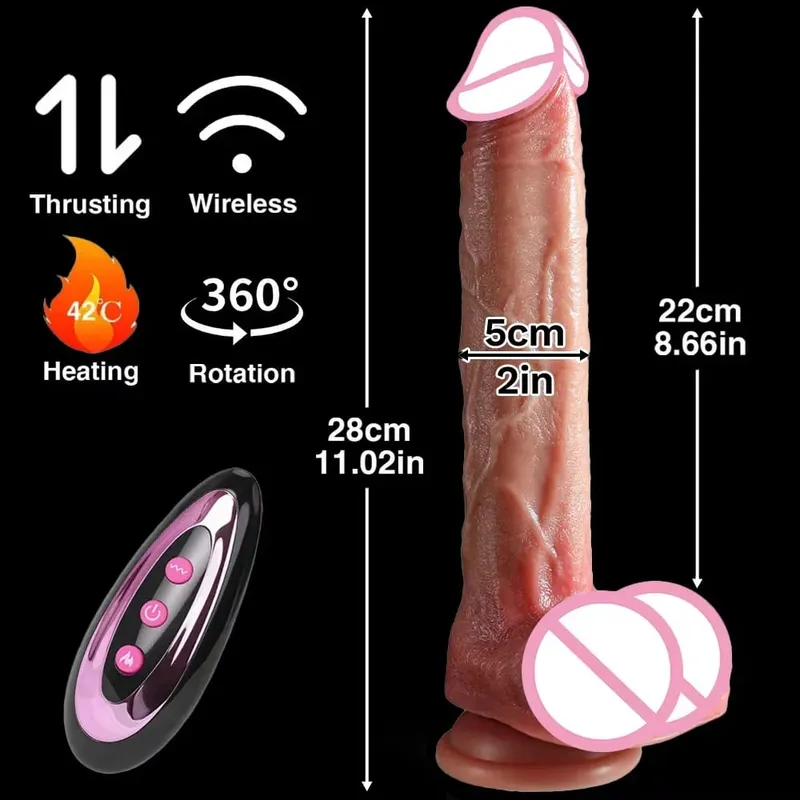 Realistic Dildo Telescopic Vibrator Female Masturbator Thrusting Big Dick Silicone Masturbation Penis Adult Sex Toys For Women
