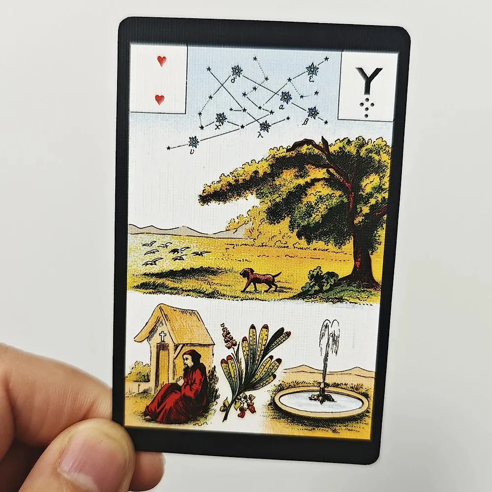 Grand Jeu De Mlle Lenormand Deck 9*6cm Printed on 350GSM Double Embossed Cardstock 54 Pcs Lenormand Oracle Cards — image 3