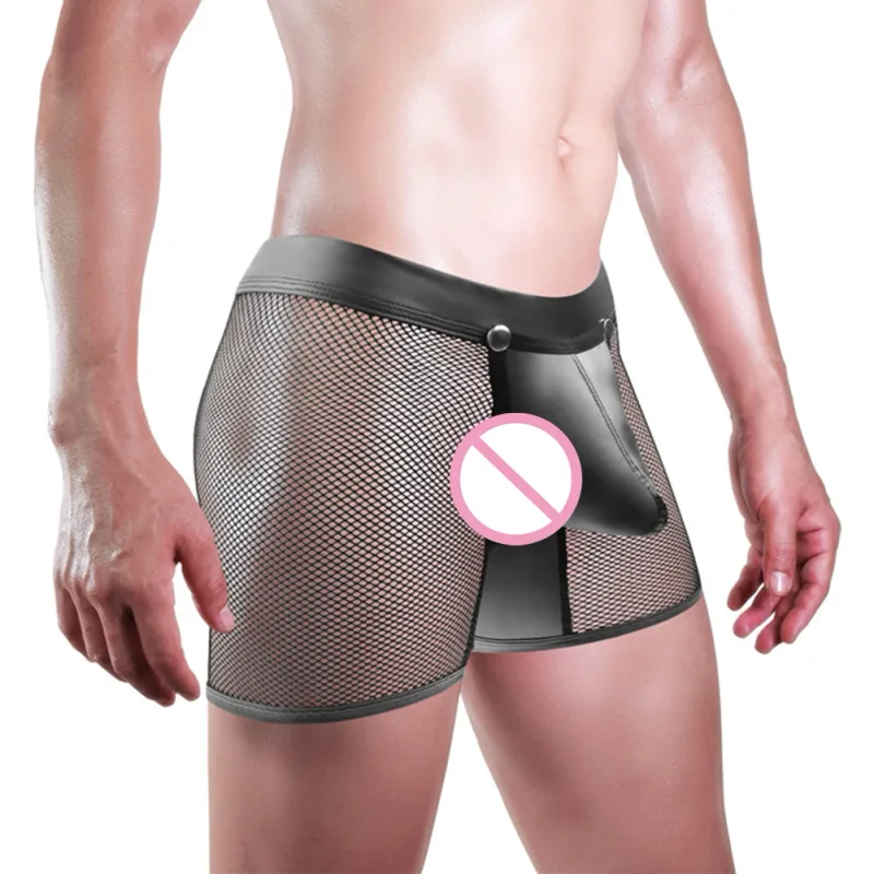 กางเกงขาสั้นถุงน่องผู้ชาย Fishnet ชุดชั้นใน Lounge เสื้อผ้าสไตล์ All Seasons ขนาดเฉลี่ย Fit ผ้าระบายอากาศ ธีมคลาสสิก — image 8