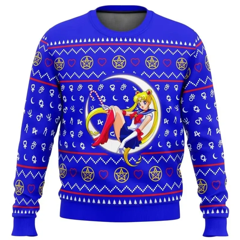 Sailor moon natal feio camisola anime 3d moletom topos outono e inverno cosplay papai noel pulôver dos diseños animados suétere — image 11