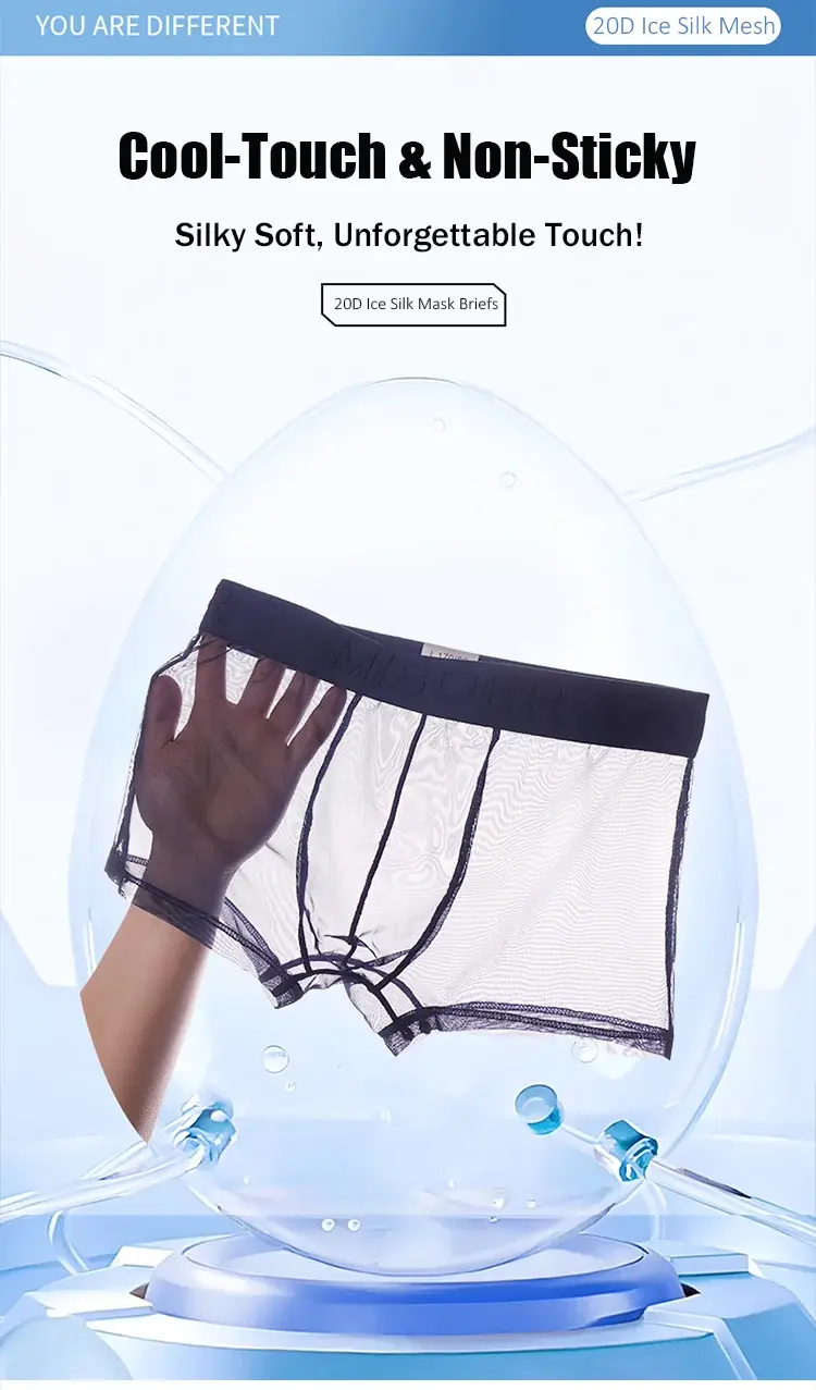 Men's Transparent Full Mesh Boxer Briefs See-Through Underwear Low Rise U-Pouch Breathable Sexy Low-Rise Elastic Waistband — image 2