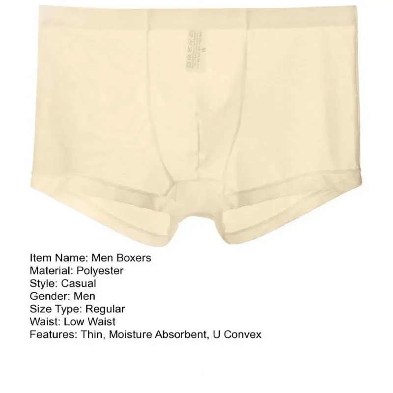 Bóxers transparentes para hombre, calzoncillos transparentes de malla Sexy, cintura baja, seda helada, bragas refrescantes finas, ropa interior para hombre