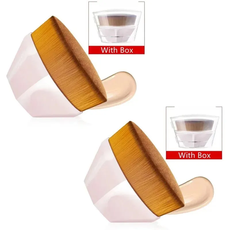 1/2 pçs novo pincel mágico de maquiagem beleza pó rosto blush pincéis portátil profissional fundação escova grande cosméticos base macia