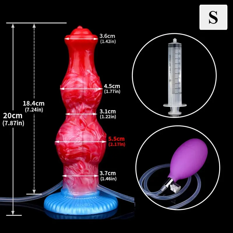 Huge Knot Squirting-Inflatable Dildo with Strong Sucker Silicone Inflat Anal Plug Trainer Beginner Sex Toys for Women Men — image 16