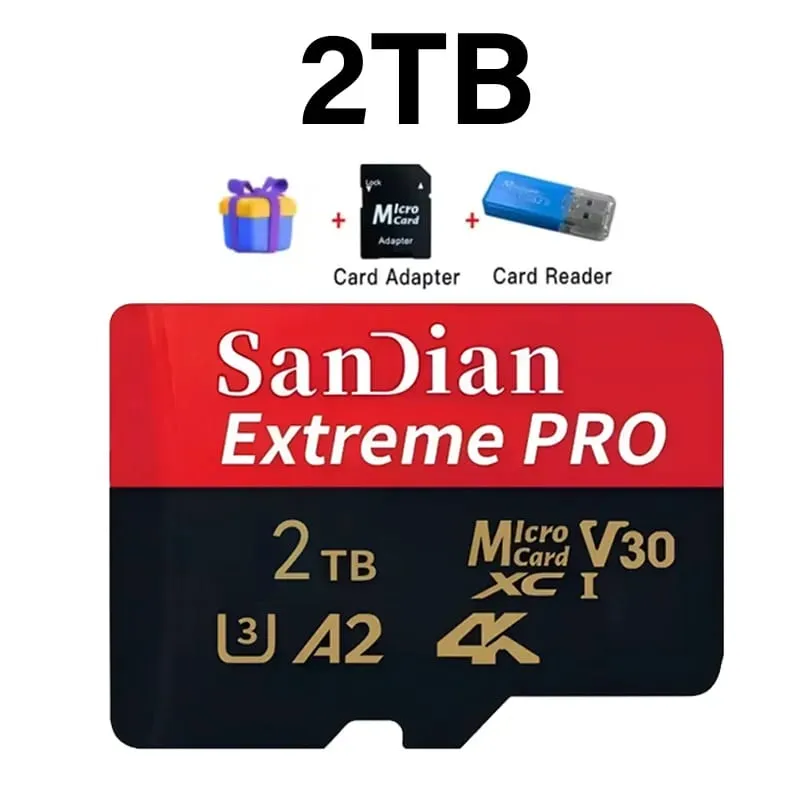 כרטיס מיקרו TF מהיר 128GB Class10 כרטיס פלאש 256GB כרטיס זיכרון 512GB לטאבלט לסמארטפון