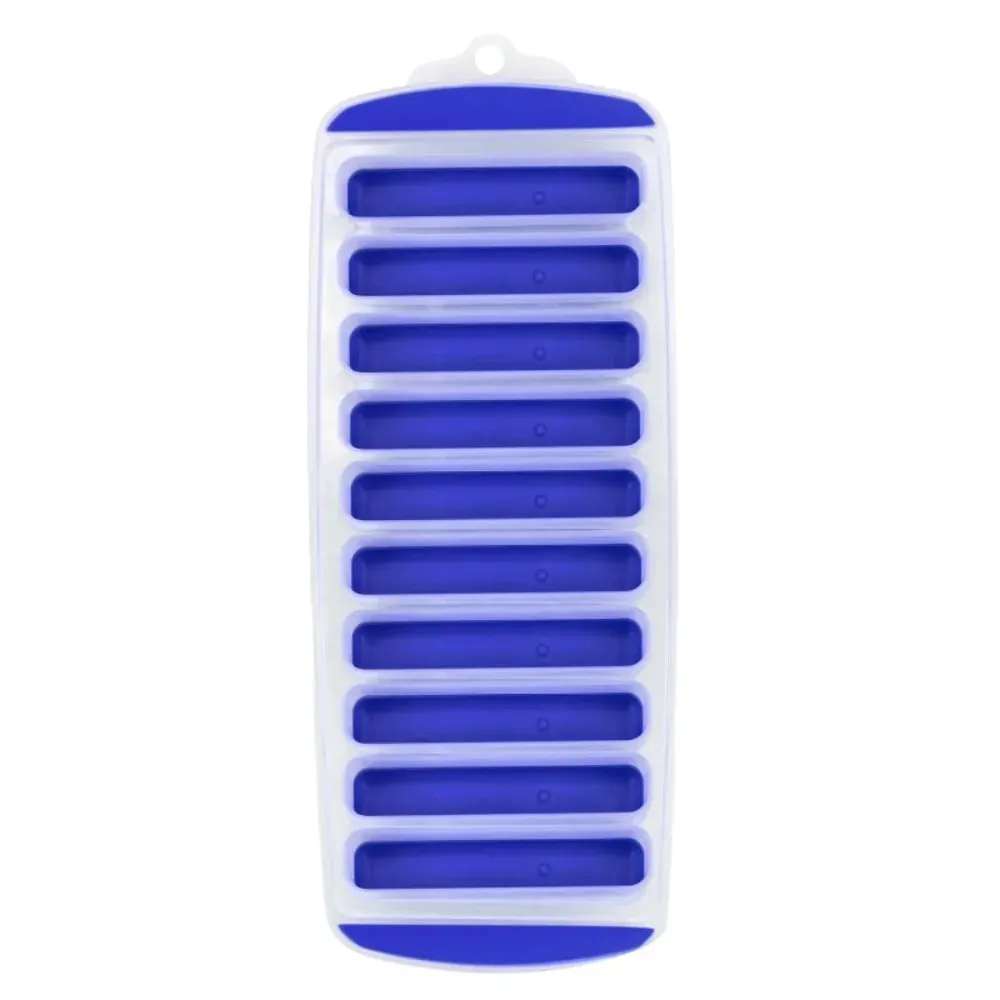 DIY 10 Holes Long Strip Force Cube με Καπάκι Δίσκος για παγάκια σιλικόνης Σπιτική φόρμα παγοκύστη Κρύο ρόφημα — image 12