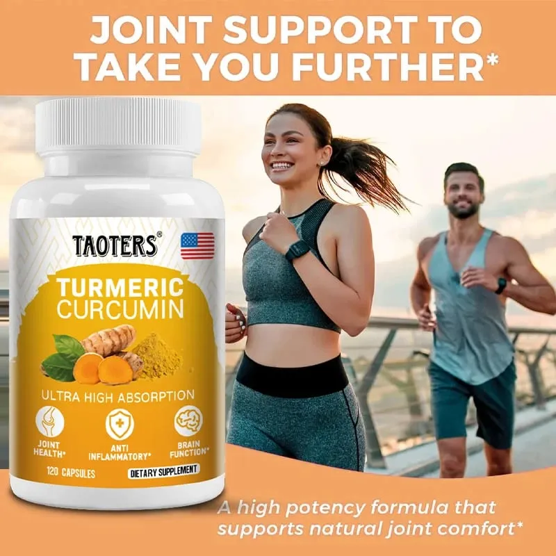 Turmeric Curcumin Capsules Natural Joint Support Relieve Joint Pain Support Brain Health & Heart Health — image 2