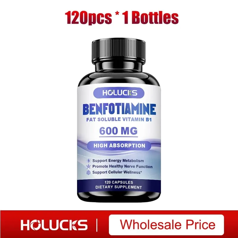 Benfotiamine Capsules with Fat-Soluble Vitamin B1 Support Nerve Health Energy Metabolism & Cellular Wellness for Men & Women