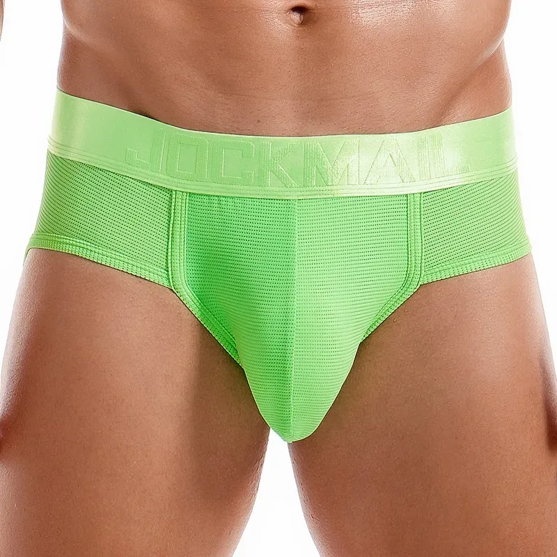 Jockmail Mens Underwear Briefs Mesh Breathable Sports Fitness Shorts Solid Color Sexy Low-rise Lingeries for Extreme Panties — image 22