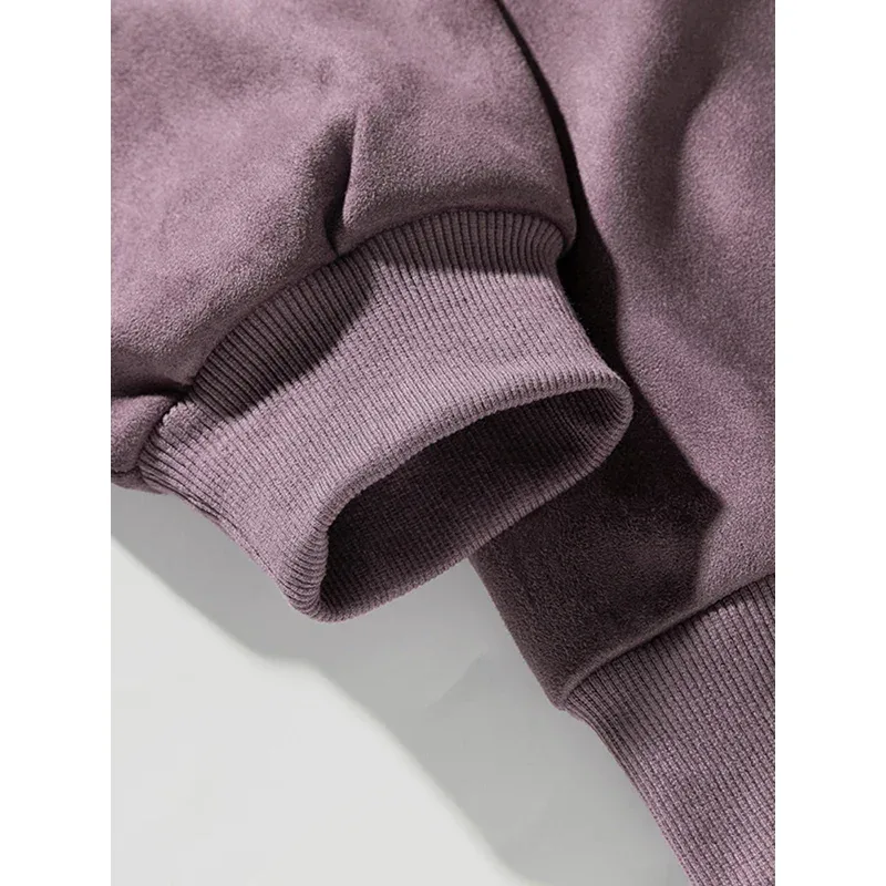 Marca roxo moletom mans camurça o pescoço outono inverno baggy moletom masculino casual manga longa 2026 novos topos masculinos — image 3