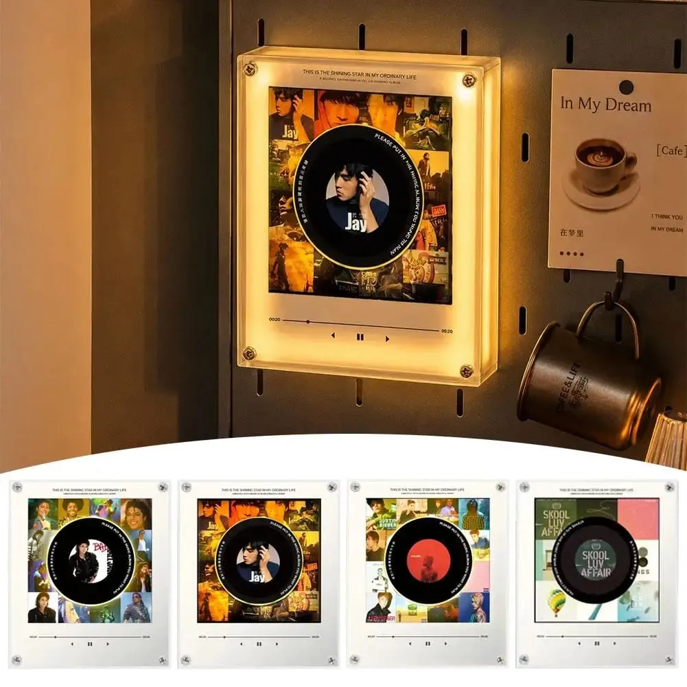 NFC Music Player Ψυγείο Μαγνητικό αυτοκόλλητο Ακρυλικό περιστροφικό μηχάνημα δίσκου Αυτόματη συσκευή αναπαραγωγής τραγουδιού για νυχτερινό φως ψυγείου — image 3