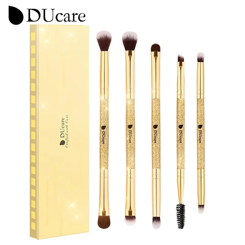 DUcare 2Pcs Πινέλα Μακιγιάζ Duo End Face Brush For Foundation Powder Buffer και Contour Eyeshadow Synthetic Cosmetic Tools Makeup — image 9