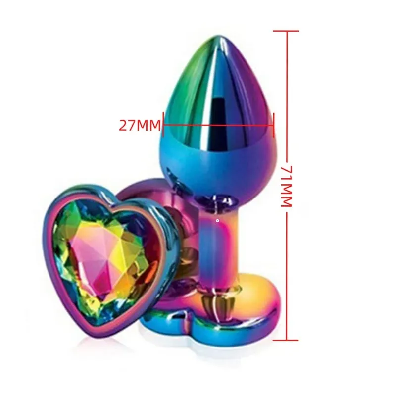 גודל קטן מתכת אנאלי חרוזים Butt Plug Mini Rainbow רוז זהב Butt Plug תכשיטי קריסטל מאמן אנאלי דילדו אוננות צעצוע מין — image 18