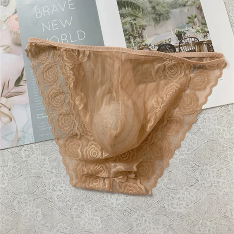 Men Seamless Lace Extreme Men's Panties Mesh Sheer Very Hot Lingerie Gay Sissy Bulge Pouch Bikini Briefs Underwear Underpants — image 18