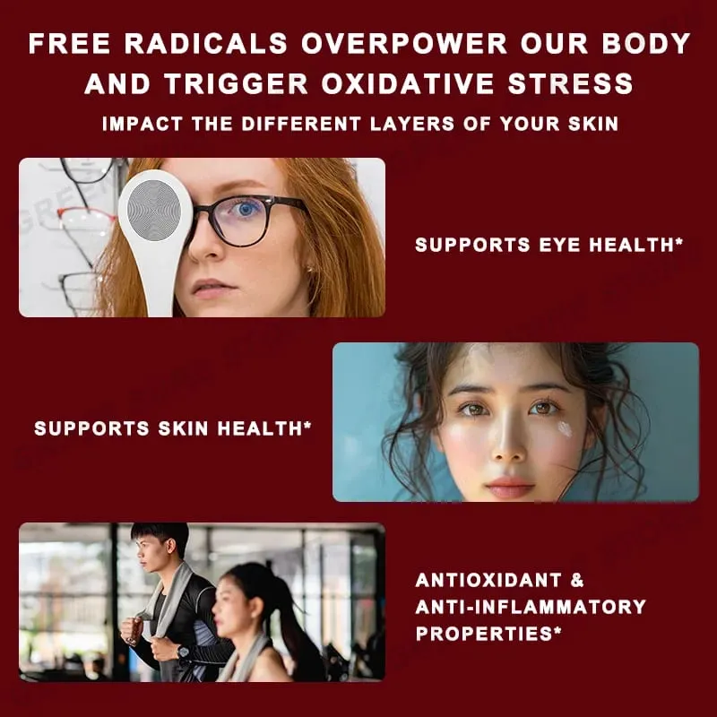 24 MG Liposomal Astaxanthin Capsule - Relieve Eye Fatigue Improve Sensitive Skin Restore Muscle Function Enhance Immunity