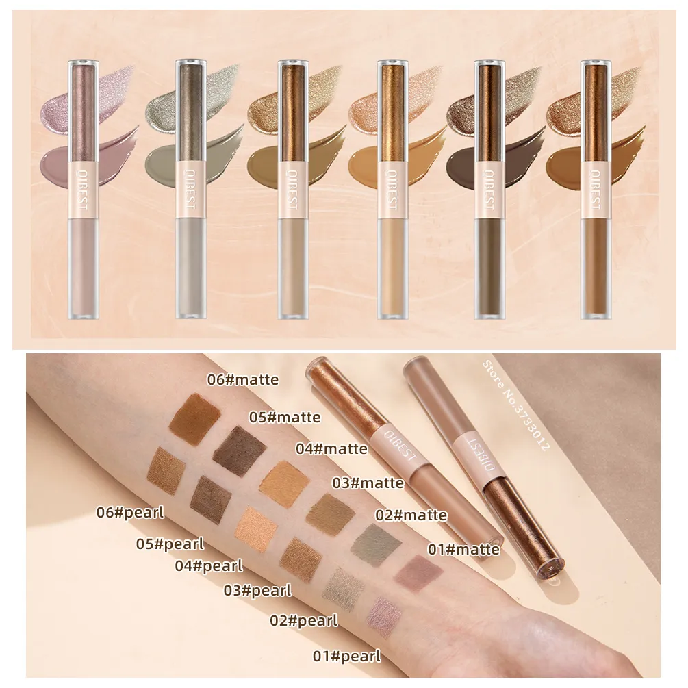 2 σε 1 Stick Pearly Matte Eyeshadow Cream Smooth Nude Eye Makeup Liquid Contour Shadow Stick Αδιάβροχο Shimmer High Light Pen — image 5