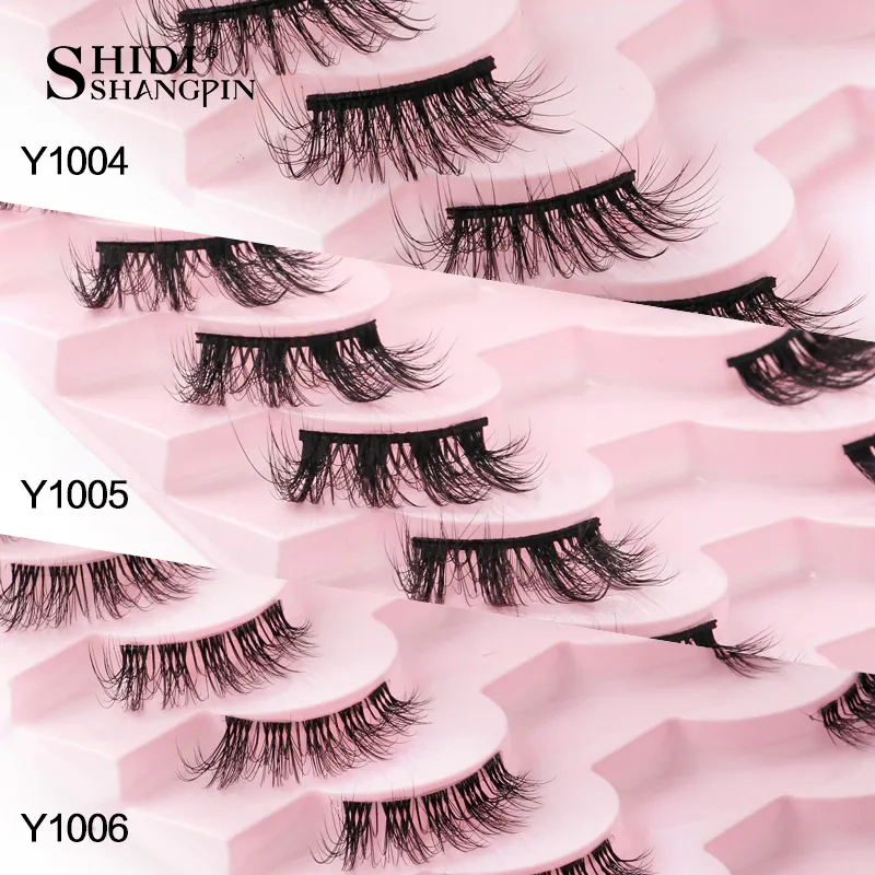 Half Lashes Cat Eye Lashes 3D Natural Finged End Eye Elong Lashes Fox Eye Lashes Faux Mink Lashes Μακιγιάζ — image 5