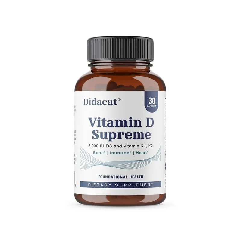 Vitamin D Supreme 5000 IU - Support Immune System + Bone Health - Gluten Free Vitamin D3 Supplement with Vitamin K — image 8