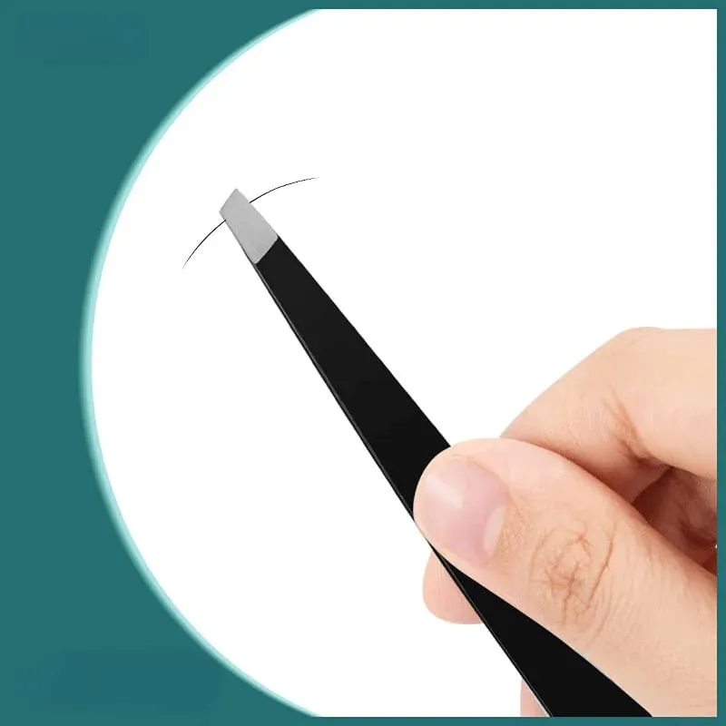 3 יחידות כלי חיתוך גבות נירוסטה מספריים לגבות פינצטה עם מסרק סכין גילוח כלי איפור פנים — image 5