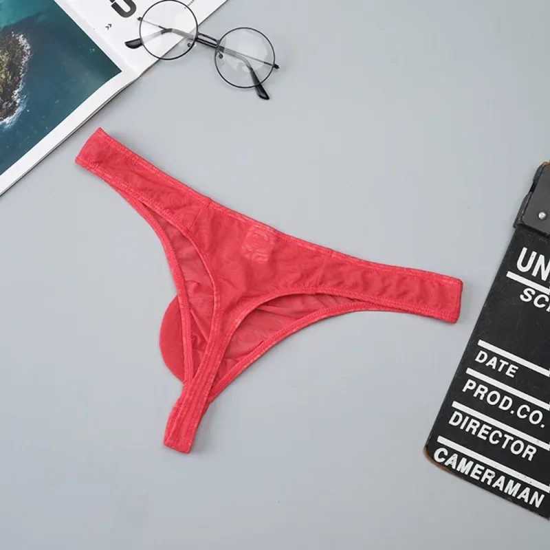 Lelaki Lace Jacquard G-string Seluar Dalam Tinggi Meregangkan Kantung Besar Thong Seluar Dalam Gay Seksi Erotik Seluar Dalam T-belakang — image 10
