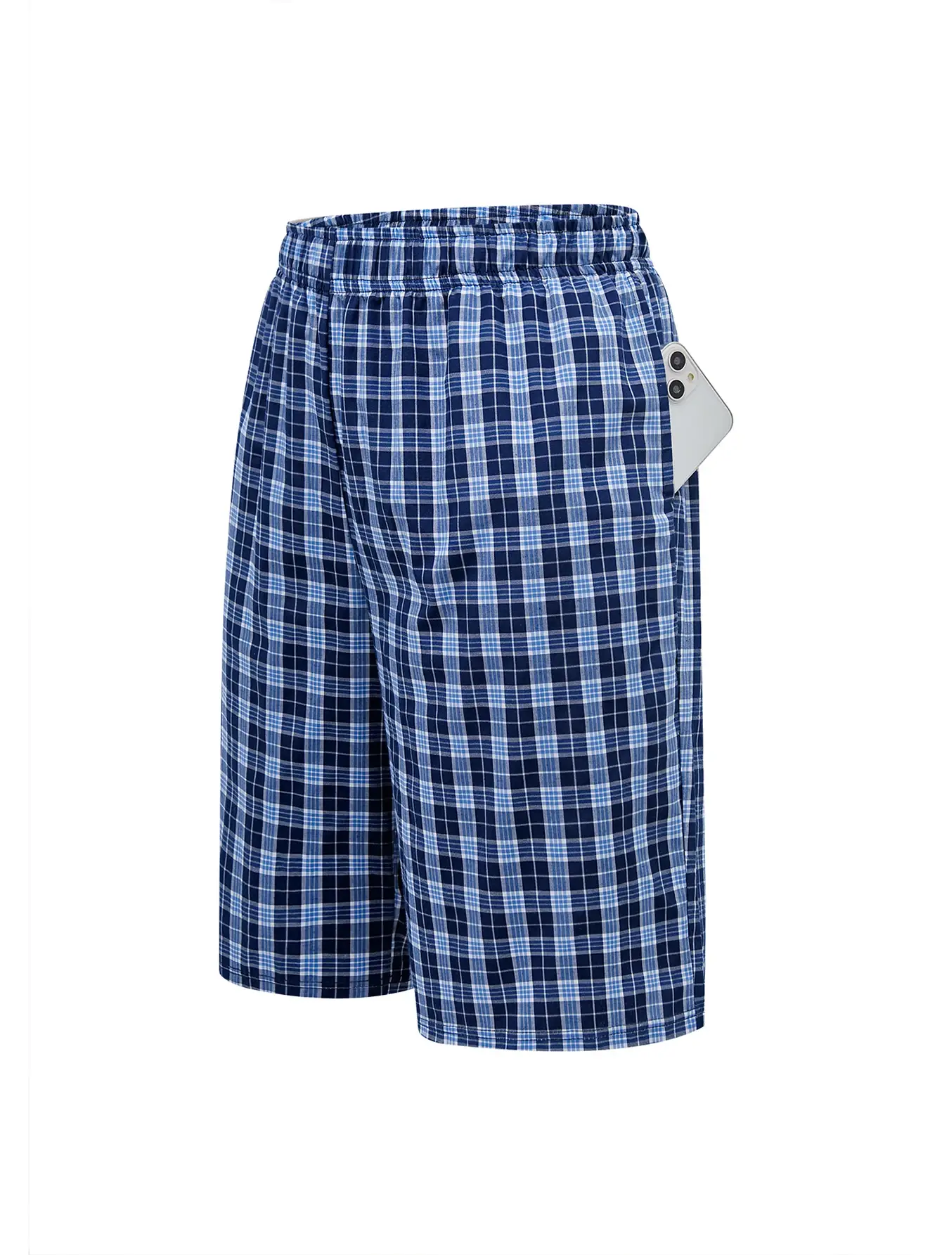Men's Long Beach Flat Corner Pants Casual Checkered Elastic Waistband Comfortable Home Casual Sleeping Youth Boxing Pants Mens — image 9