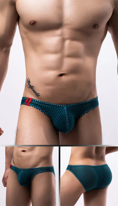 Men Briefs Summer Breathable Holes Underwear U Convex Thin Low Waist Men's Underwear Briefs Slip Underpants Calzoncillos — image 34