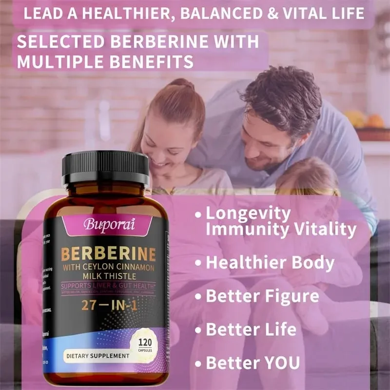 Συμπληρώματα Berberine Ceylon Milk Thistle - Προωθεί την υγεία του ήπατος και του πεπτικού συστήματος Υποστηρίζει την κυτταρική ενέργεια και επισκευή — image 6