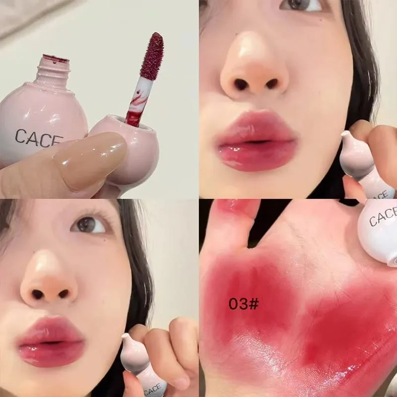 Mini Gourd Design Lip Glaze 3 Χρωμάτων Σετ Μακιγιάζ Διαρκείας Ενυδατικό Water Glass Lipgloss Tint Hydrating Lip Stain Cosmetic — image 4