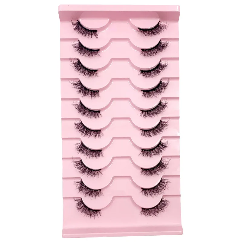 Τρισδιάστατες βλεφαρίδες Cat Eye Half Lashes 10 Pairs Half Lashes Natural Clear Stem False eyelash Extension Makeup Faux Cils maquiag — image 14