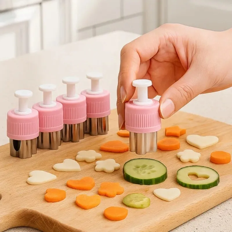 Παιδικό σετ κοπής σε σχήμα φρούτων λαχανικών για μπέντο κουτί διακόσμηση στάμπες μπισκότων Κιτ παρασκευής μεσημεριανού γεύματος — image 2