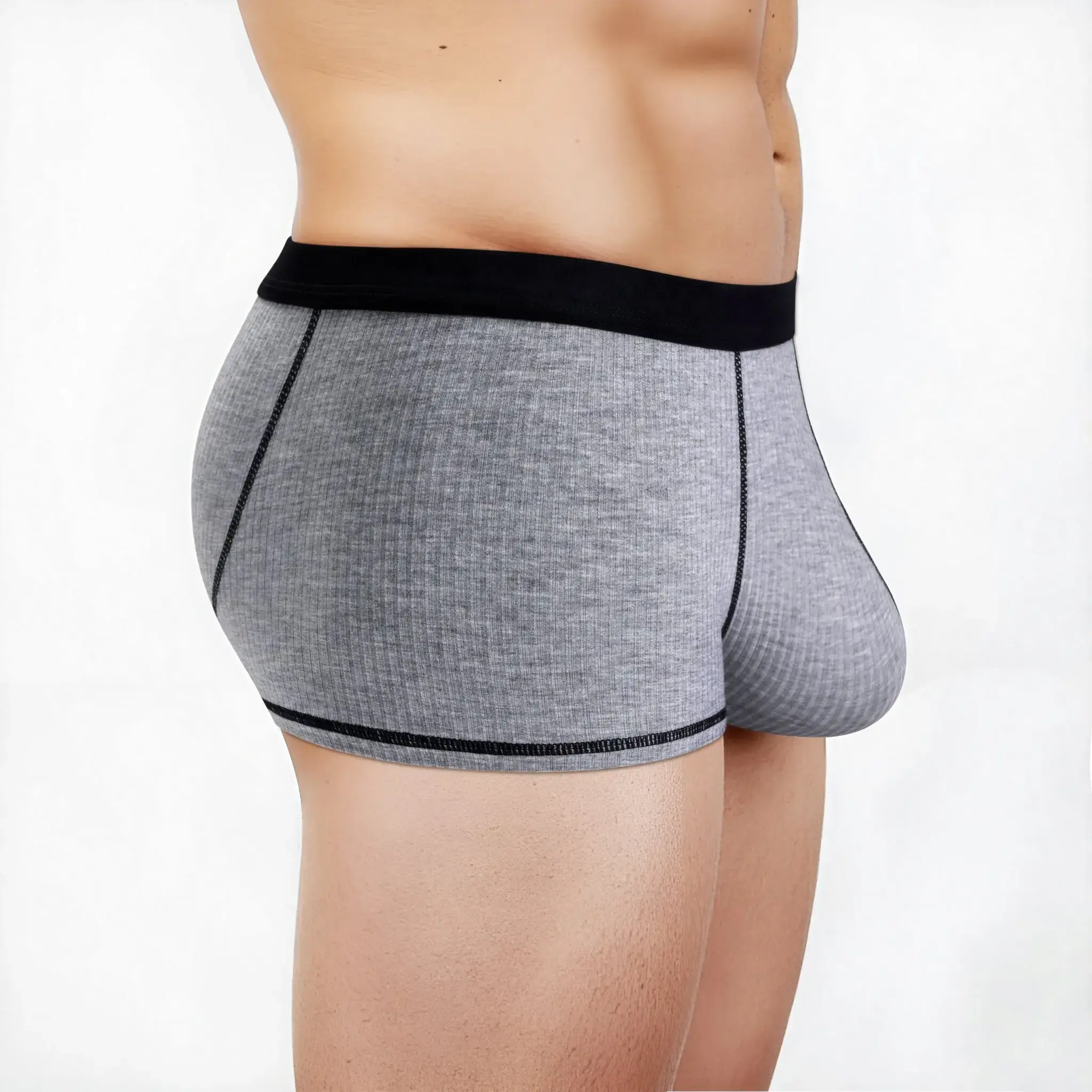 Men's underwear with large scrotal pocket and large stretch flat-leg pants — image 4