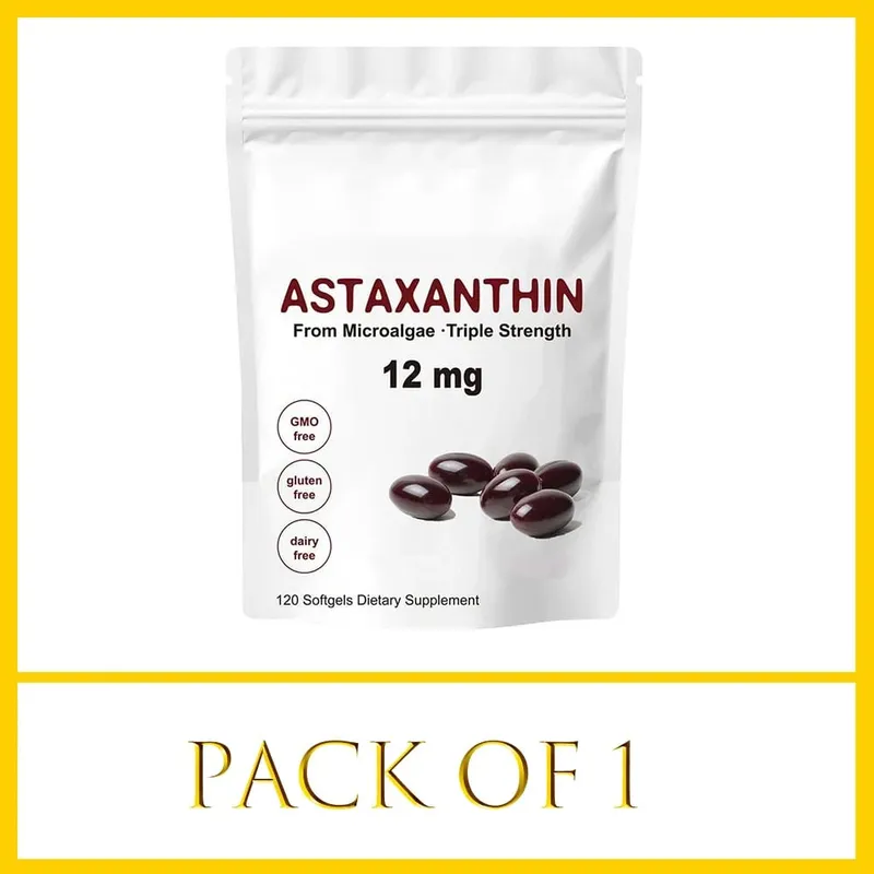 Premium Astaxanthin Capsules Antioxidant Supplements Supports Eye Joint Internal Circulation Skin Health & Natural Tanning