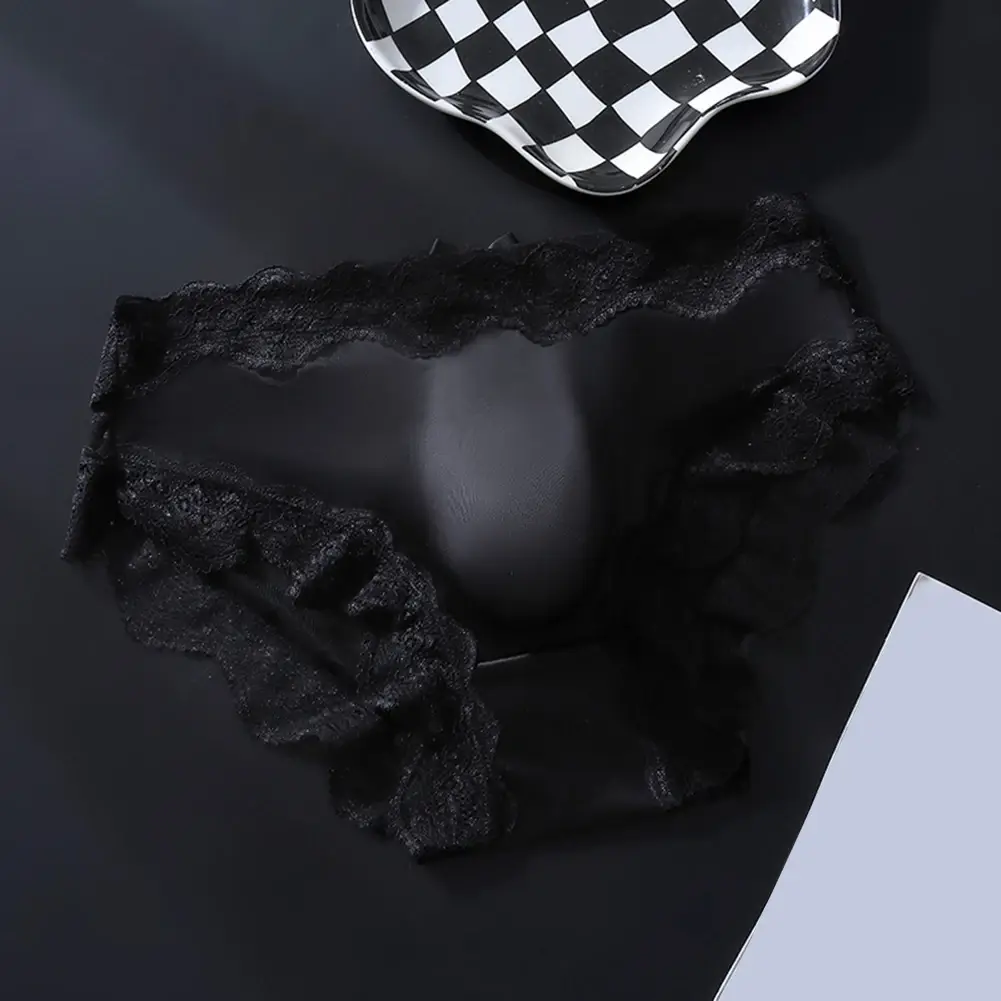 Men's Sexy Very Hot LingerieLace Ice Silk Briefs Sexy Accessories Hot Underwear Sissy 3D Bulge Pouch Bikini High Elastic Panties — image 6