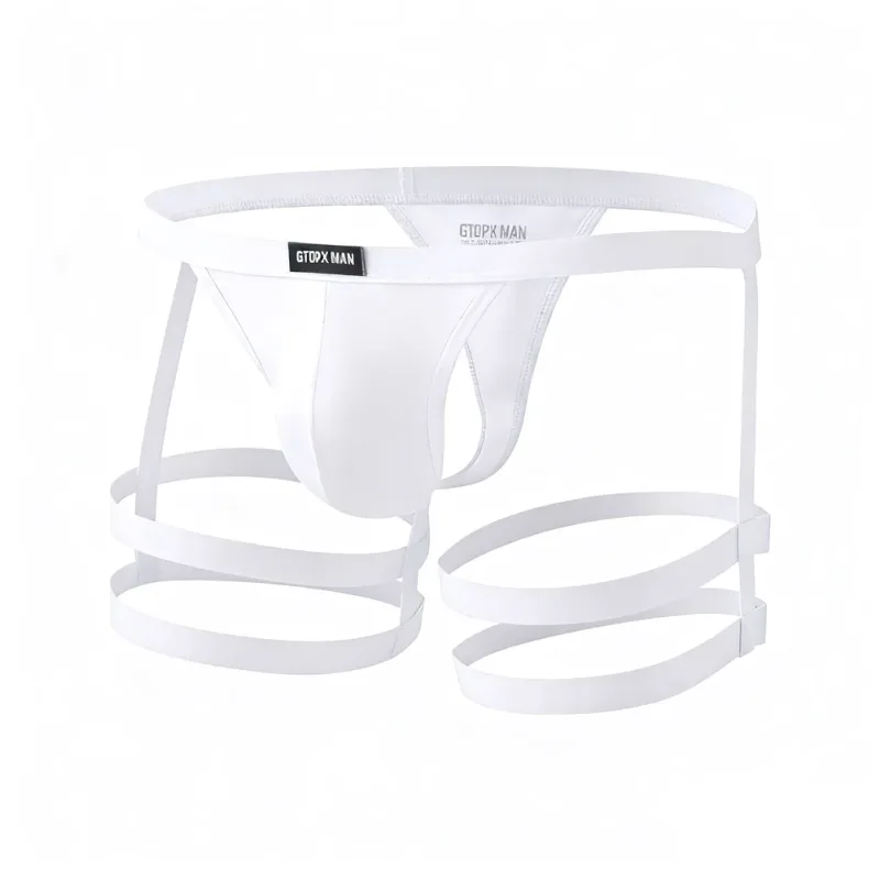 Men's Jockstrap Briefs Suspender Underwear Breathable Thong Briefs U Convex Pouch Elastic Low Rise Underpants — image 12