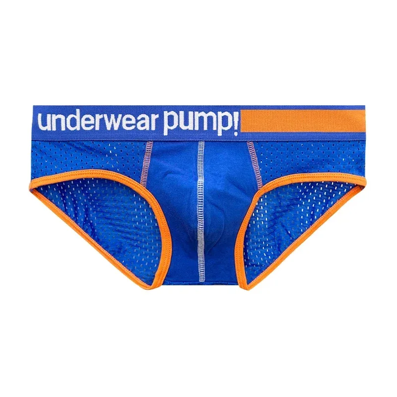 Men's Low Waist Slimming Mesh Briefs U Convex Pouch Elastic Waistband Breathable Colorful Jockstrap Underwear
