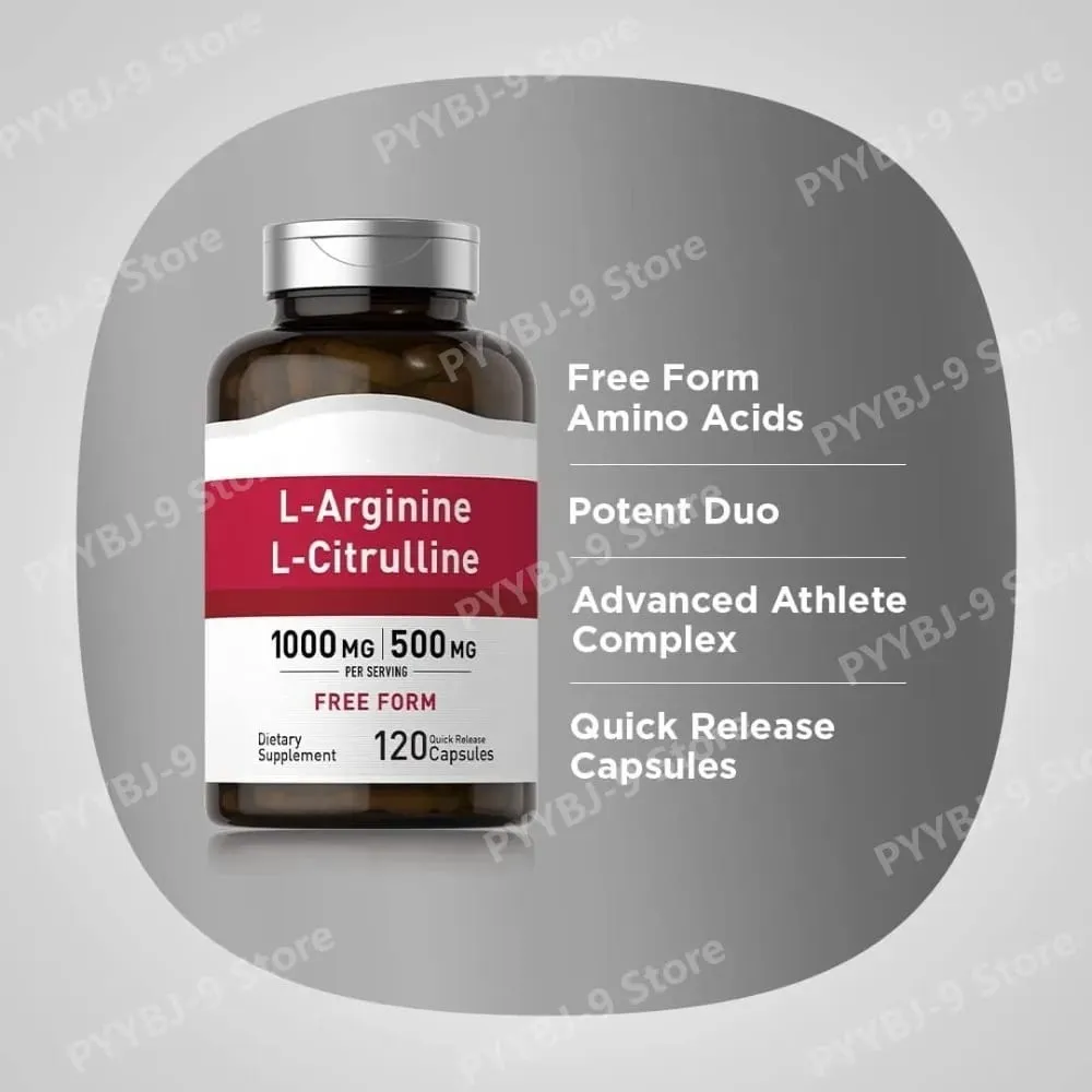 1500 Mg L‑Arginine & L‑Citrulline Per Serving Free Form Amino Acid Complex for Men & Women Non‑GMO Gluten Free 120 Capsules — image 5