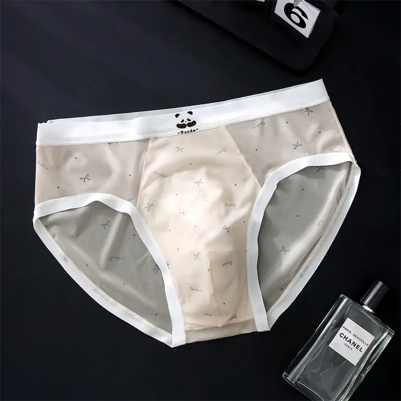 New Bare feel men's underwear printed sissy cuecas masculino ice silk sexys tøy men cueca thin seamless calzoncillos hombre — image 9