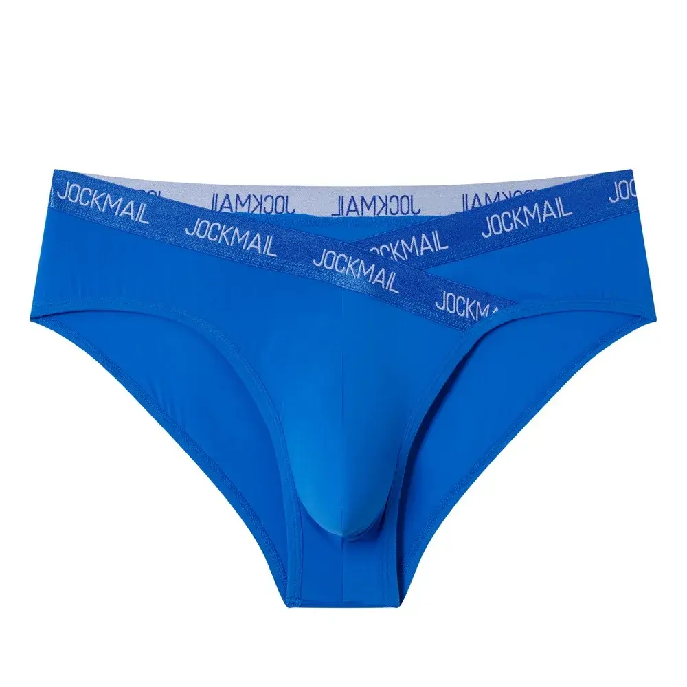 Jockmail Mensชุดชั้นในต่ำเอวเซ็กซี่กีฬาBreathableฤดูร้อนกางเกงผ้าไหมน้ำแข็งกระเป๋าใหญ่ไนลอนสีทึบกางเกงในชาย — image 37