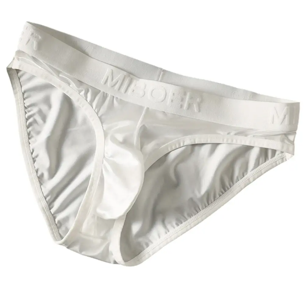 Low Waist Mens Briefs Underwear with Ice Silk Satin-like Fabric Bulge Pouch Smooth Stretch Breathable Underpants — image 5