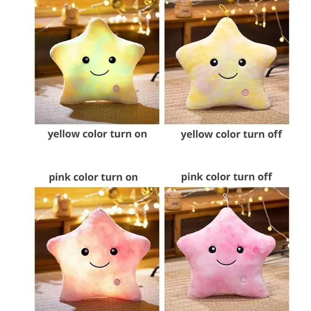 LED Electronic Star Plush Toy Soft Baby Kid Toys LED Star Doll Toy Home Decoration Star Soft Star Pillow — image 8