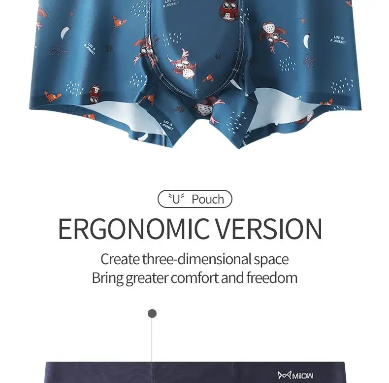MiiOW 4Pcs Animal Print Boxershorts Cotton Underpants Sexy Men Underwear Boxers Shorts Breathable Plus Boxer Soft Male Panties — image 10