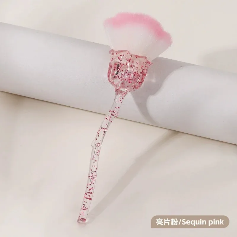 Pincel de maquiagem em formato de flor de rosa, redondo, pó solto, manicure, polimento de unhas, remoção de poeira, ferramentas de maquiagem de beleza