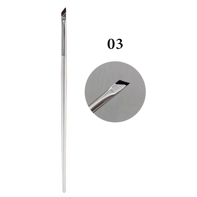 Foice escova de delineador diagonal escovas de sobrancelha lâmina escova sob a pálpebra para dormir bicho da seda detalhe escova ultra-fina ferramentas de maquiagem — image 10