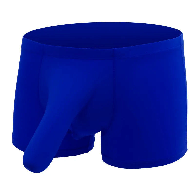 Sexy Elephant Nose Boxers Men's Transparent Bulge Penis Pouch Gay Underwear Men Ultra-thin Ice Silk Panties Fetish Boxershorts