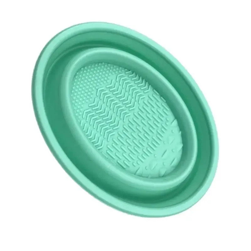 Πτυσσόμενη πούδρα Puff Cleaning Bowl Βούρτσες για σκιές ματιών Wash Clean Mat Εργαλεία ομορφιάς Scrubber Box Καθαριστικό πινέλου μακιγιάζ σιλικόνης