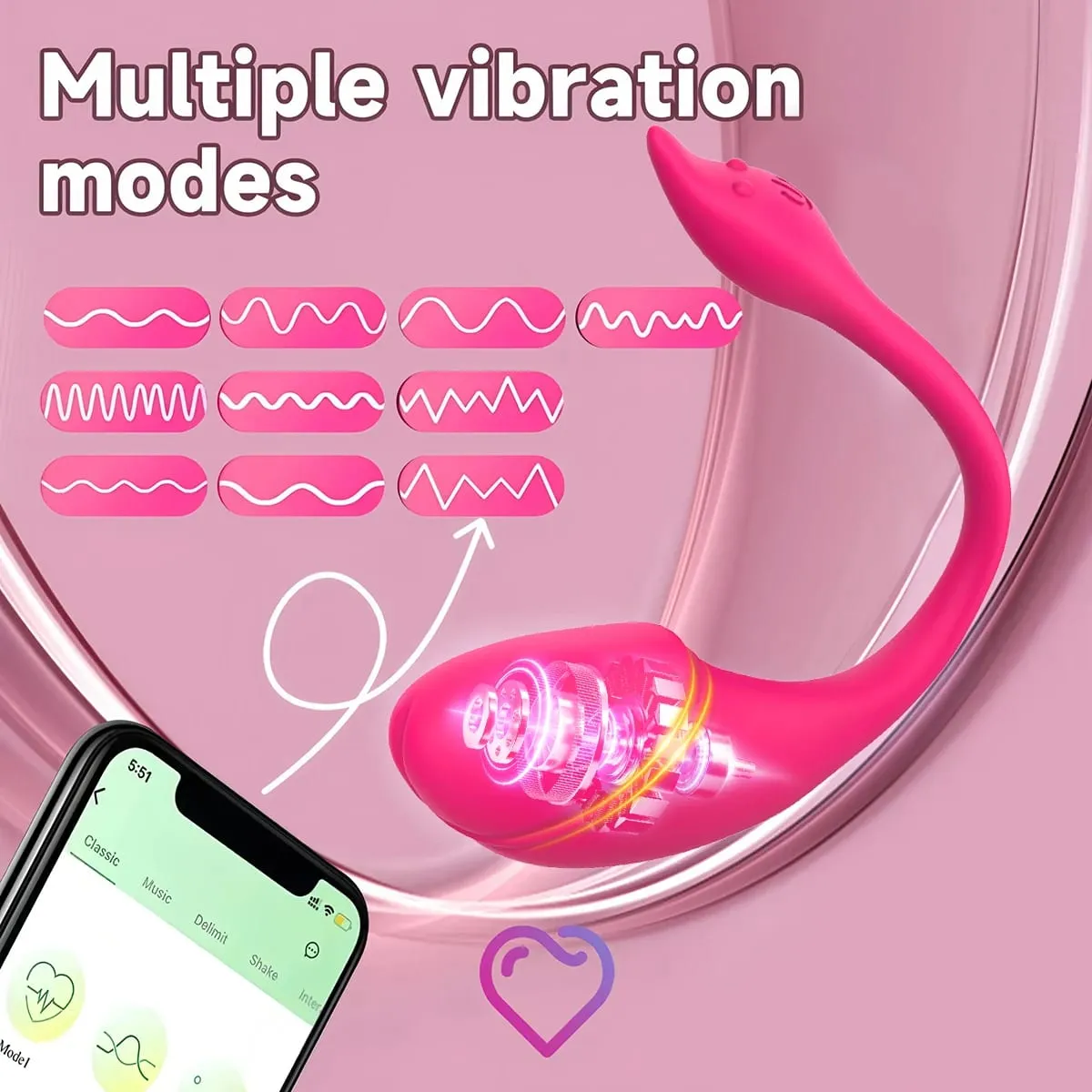 Πολυτελές Field APP Control Vibrator Clitoris Stimulator για γυναίκες Γυναικείο Δονούμενο μασάζ κόλπου σημείου G Παιχνίδια σεξ για αρχάριους — image 3
